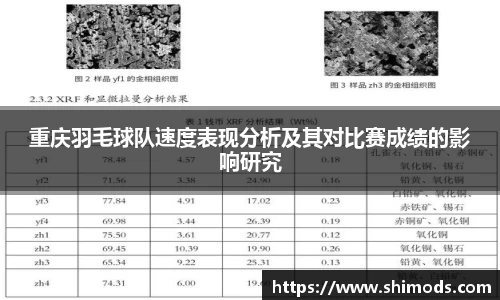 重庆羽毛球队速度表现分析及其对比赛成绩的影响研究